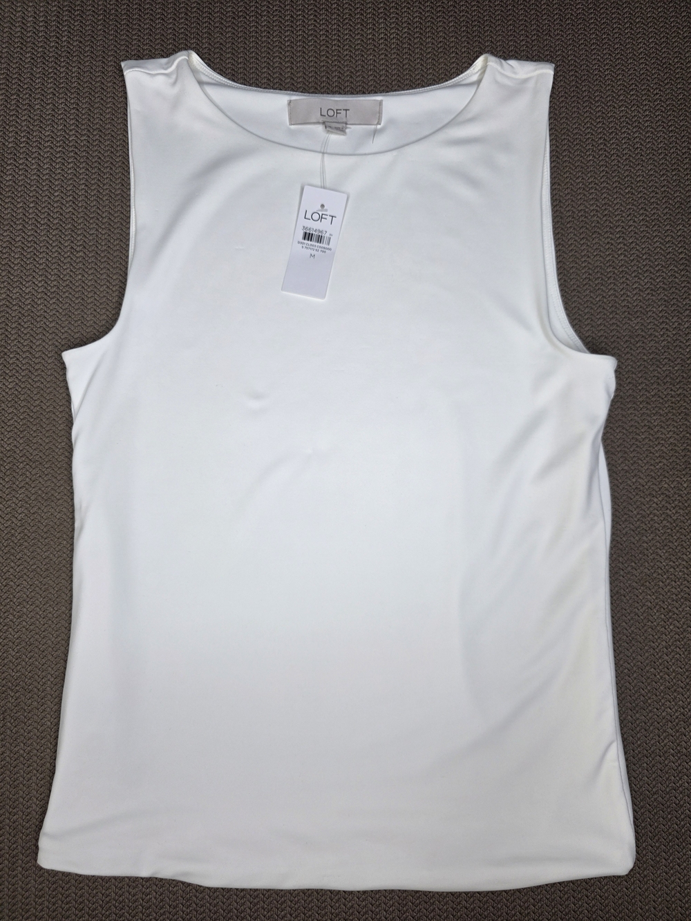 LOFT Women's White Sleeveless Shell Top Sz M